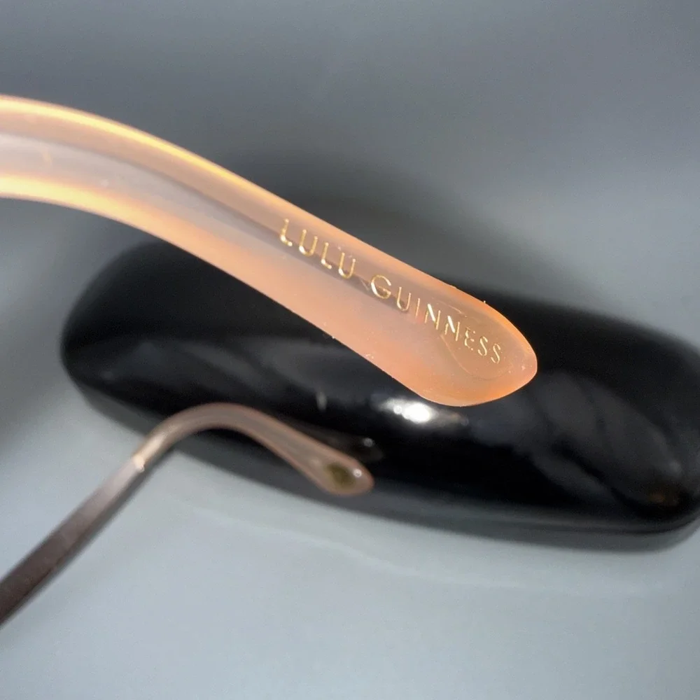 Lulu Guinness Authentic Sunglasses L1115 Vintage Metal Cateye Frames & Lulu Case